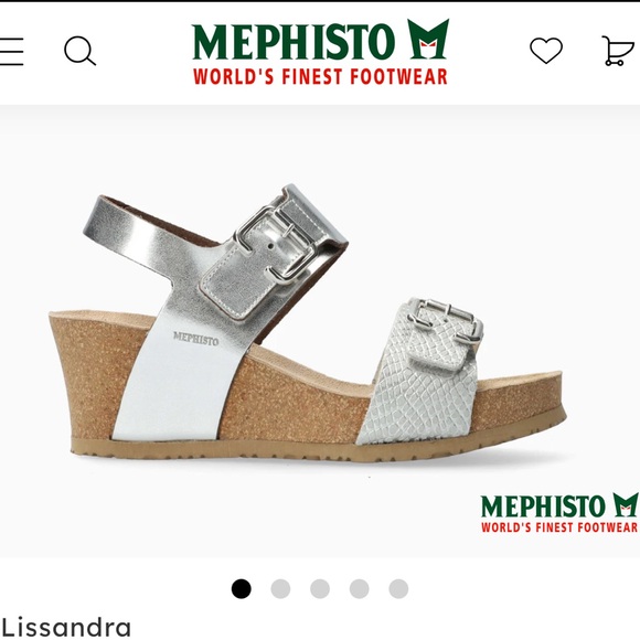 Mephisto Lissandra Wedge Sandals in Nickle/Silver, Size 40/ 9.5, EUC! - Picture 1 of 9